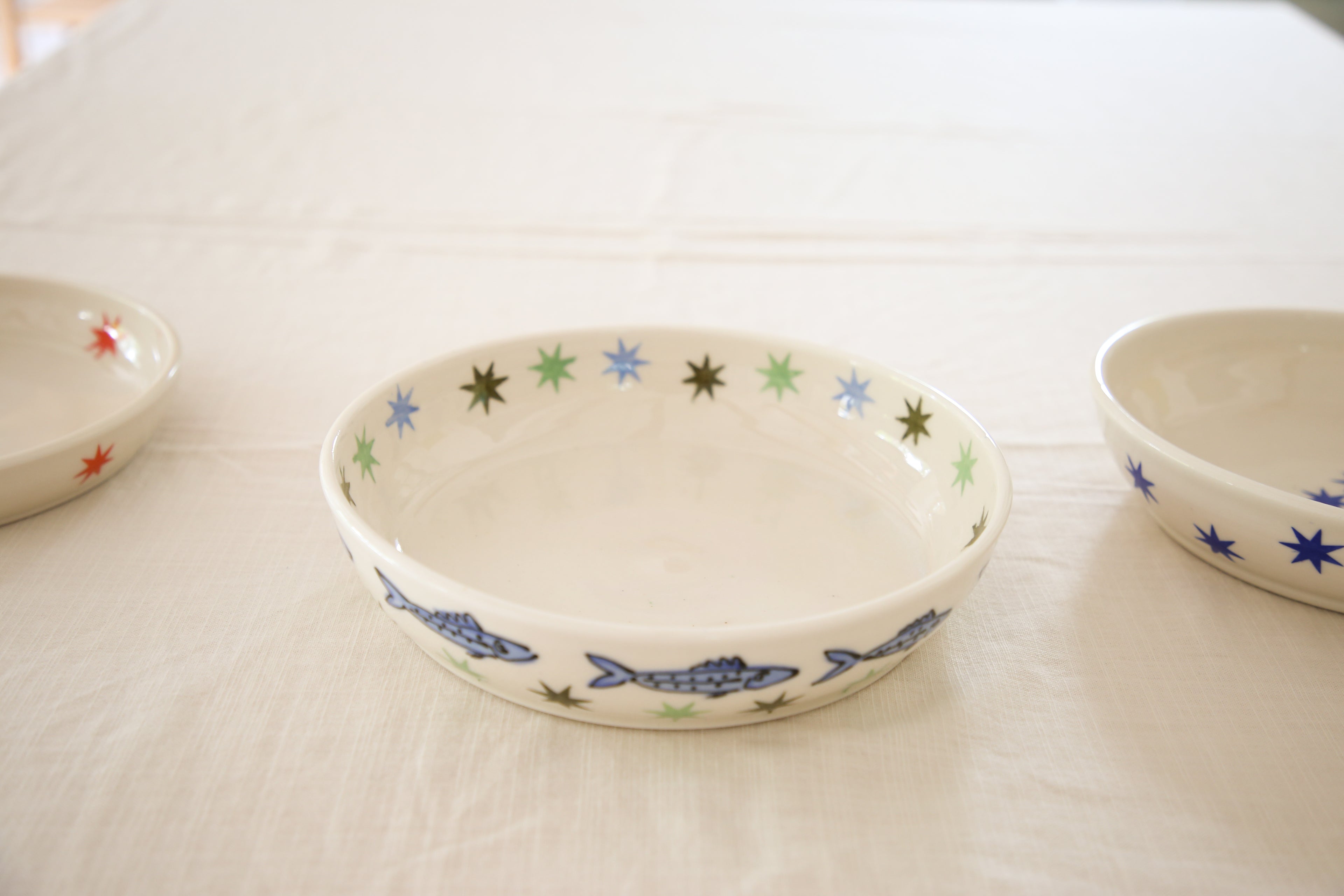 Shallow sardine serving bowl